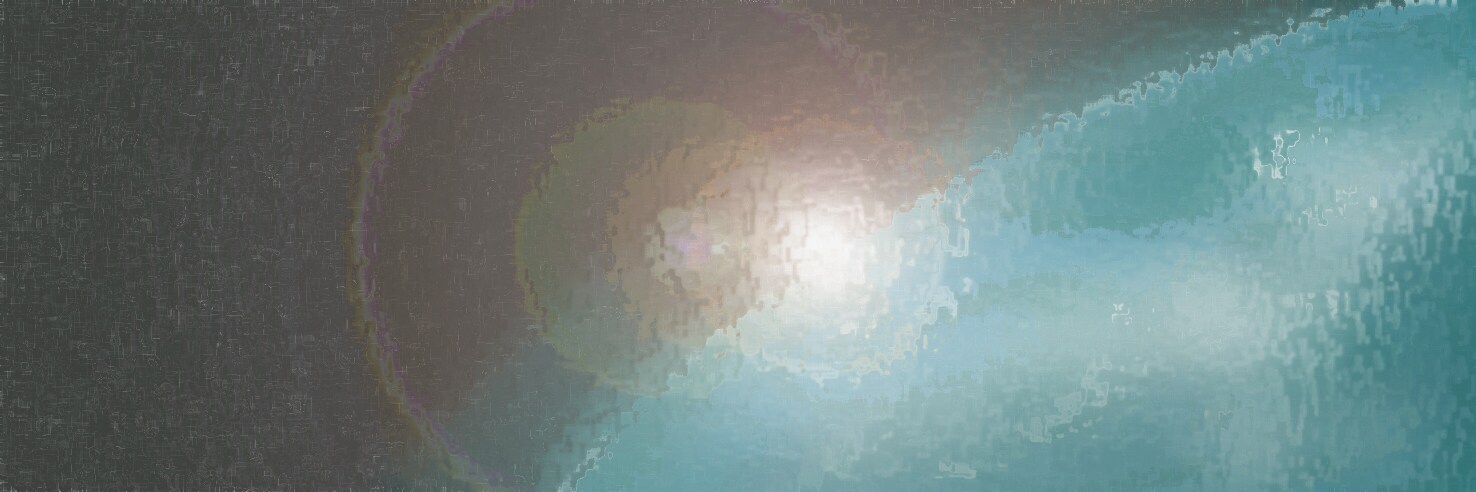 Immagine con effetto vetrato del dettaglio di un pianeta azzurro nel cosmo.