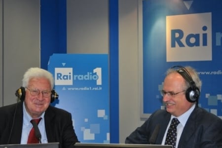 Pierluigi Pirandello negli studi di Radio Uno