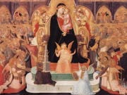 Madonna con il bambino in trono, santi e angeli