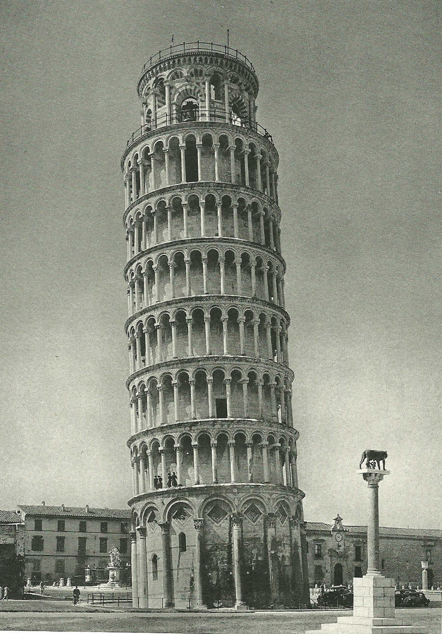 Foto storica della Torre di Pisa
