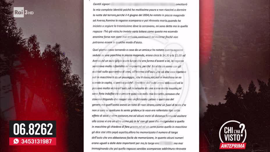 Romina Del Gaudio, indagini ripartono dalla lettera a "Chi l&#39;ha visto?" - 08/05/2019