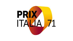 Il logo ufficiale della 71° edizione del Prix Italia: una fascia arancione attorcigliata su se stessa in uno sfondo bianco, con la scritta Prix italia 71 in nero