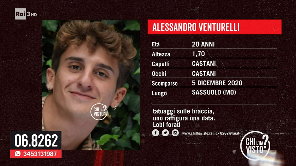 Alessandro Venturelli: "Nessuno lo ha visto, aiutateci" - Chi l&#39;ha visto? - 23/06/2021