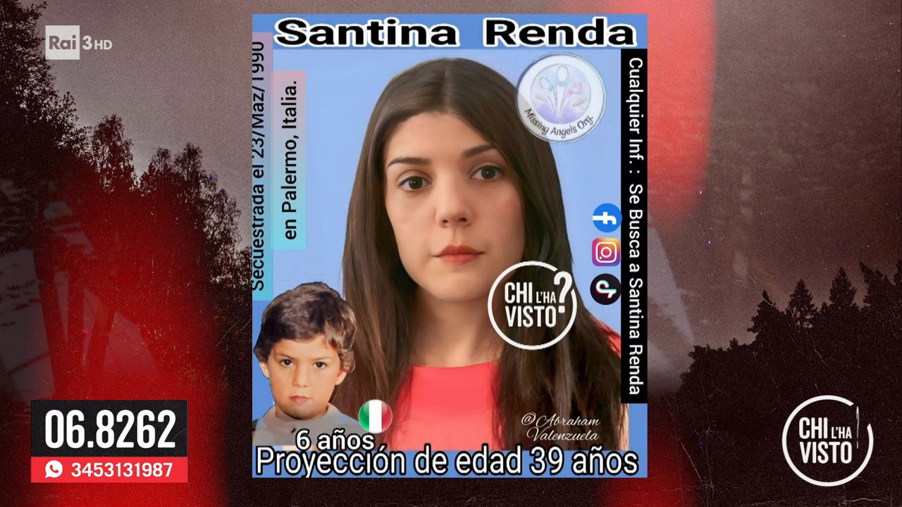 Age progression di Santina Renda: ecco come apparirebbe oggi la bambina scomparsa - Chi l'ha visto? - 23/11/2022 
