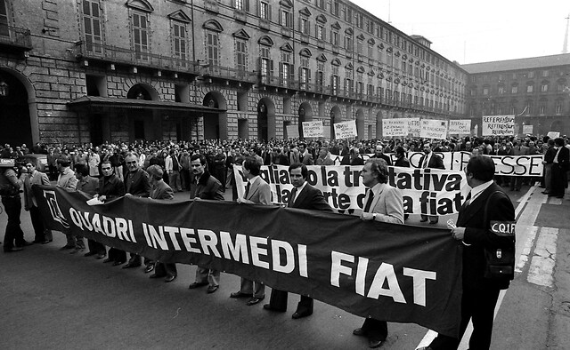 Torino, 1980. Sciopero degli operai Fiat (Ansa)
