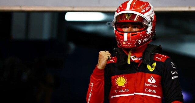 Leclerc esulta dopo la pole