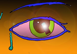 Particolare dell'occhio destro.