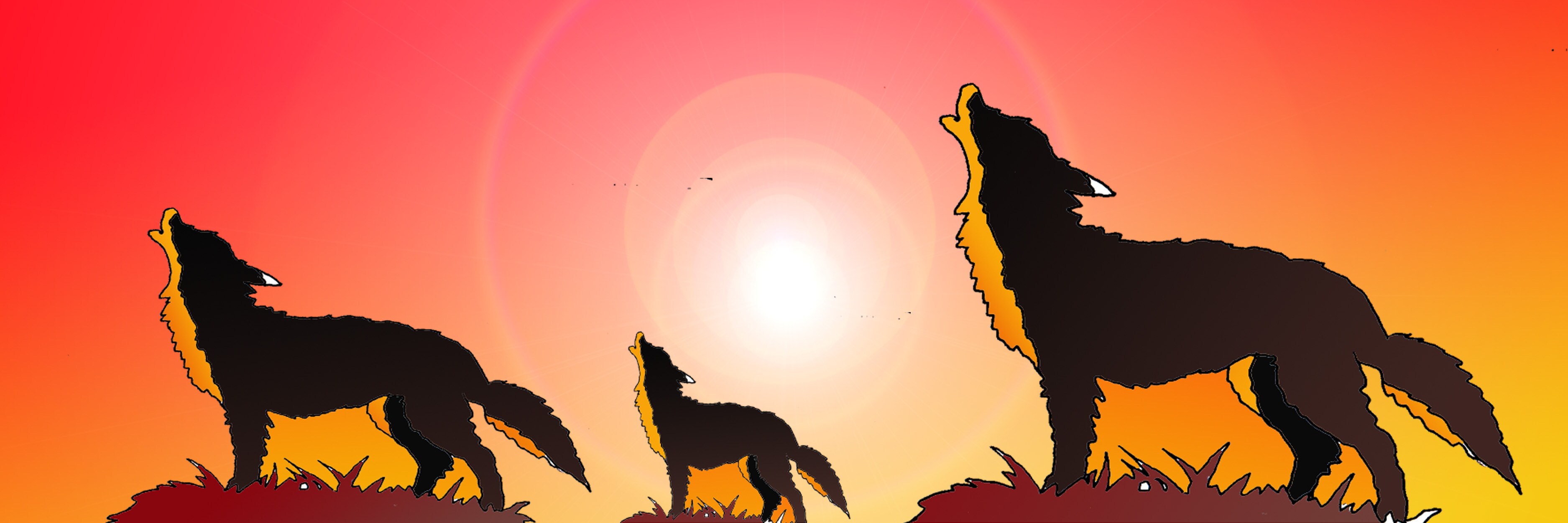 Cornice composta dalle figure all'ombra di tre cani di profilo che ululano