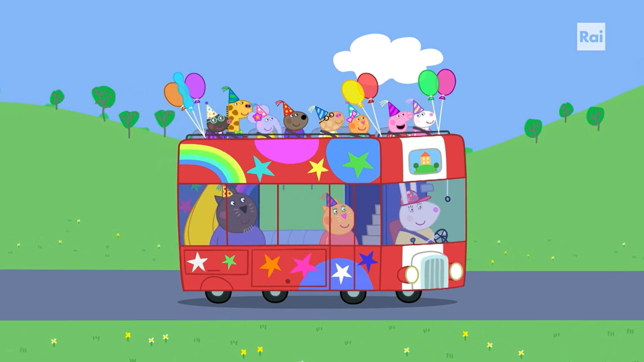 Rai Yoyo Peppa Pig - S10E17 - Party Bus - Versione inglese con commento in italiano
