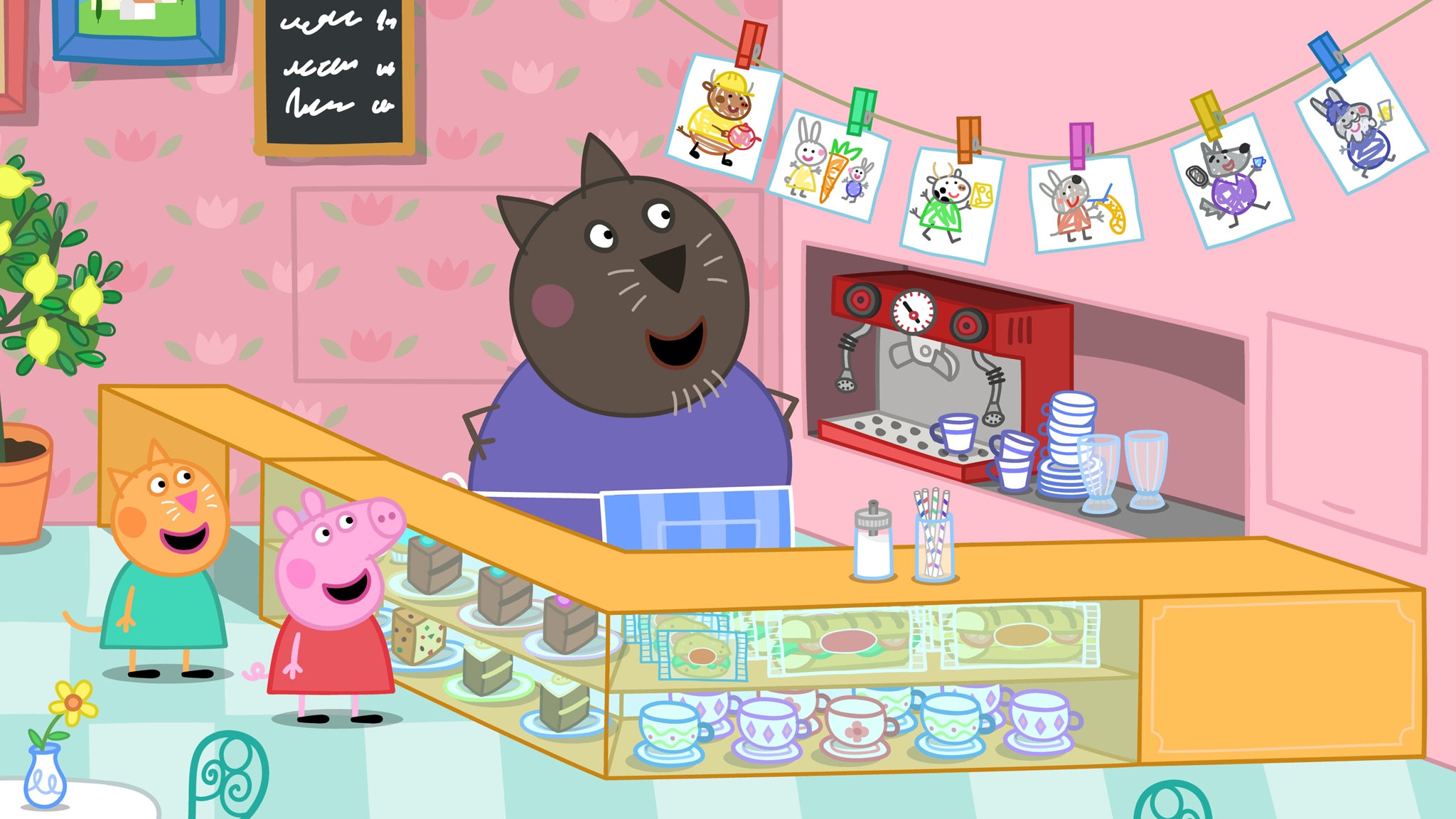 Rai Yoyo Peppa Pig - S10E43 - Mr Cat's Café - Versione inglese con commento in italiano