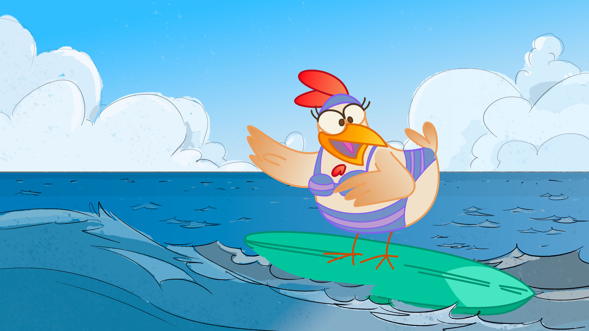 Rai Yoyo Zecchino d'Oro - Le canzoni animate 2025 - E13 - Le galline fanno surf