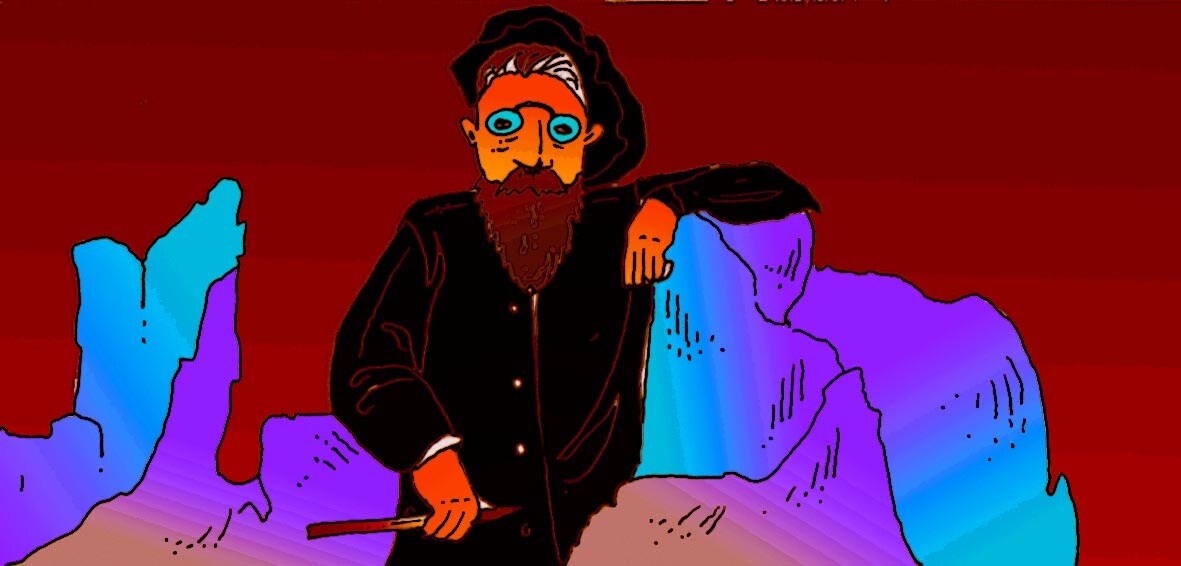 Immagine virata di Rodin in mezzo busto